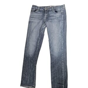 Refuge Jeans Womens 13 Blue Mid Rise Skinny Stretch Denim Embroidered Pockets